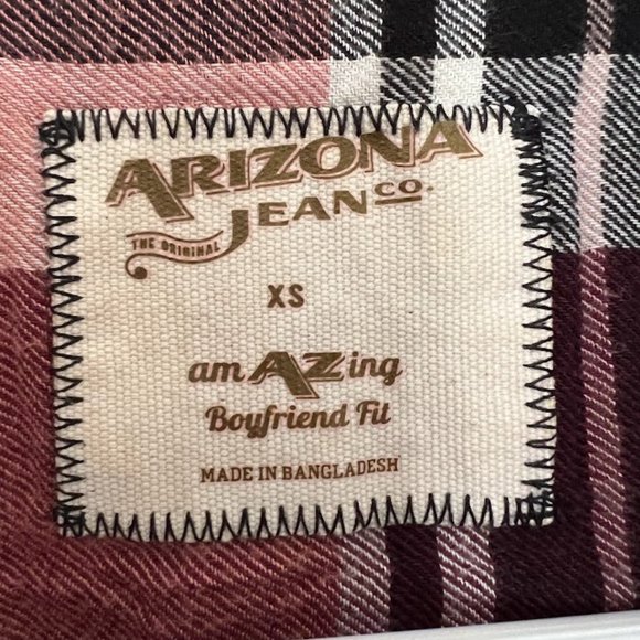 Arizona Jean Company Amazing Boyfriend Fit Slightly Distressed Flannel - Picture 6 of 6